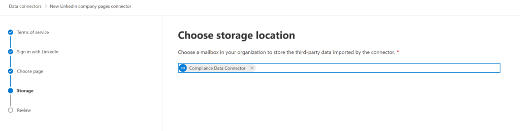Storage location mailbox data connector