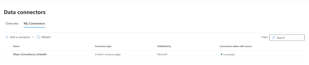 Data connectors - My Connectors overview